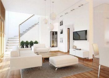 Cách trang trí phòng khách màu trắng