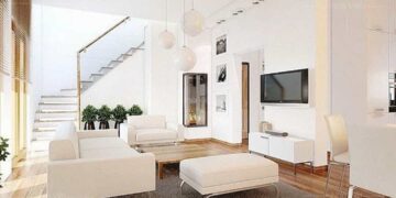 Cách trang trí phòng khách màu trắng